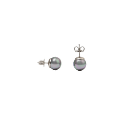 Brincos Lyra Prateados com Pérola Orgânica de 8mm 