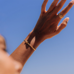 Anel Knot Duplo Fio Liso Fio Torcido Fino