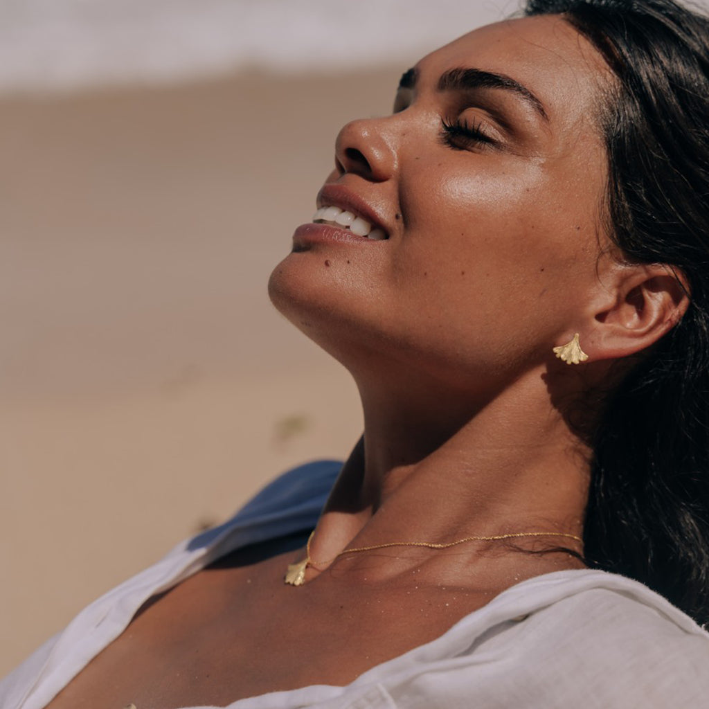 Brincos Boho Ginkgo Biloba Pequeno