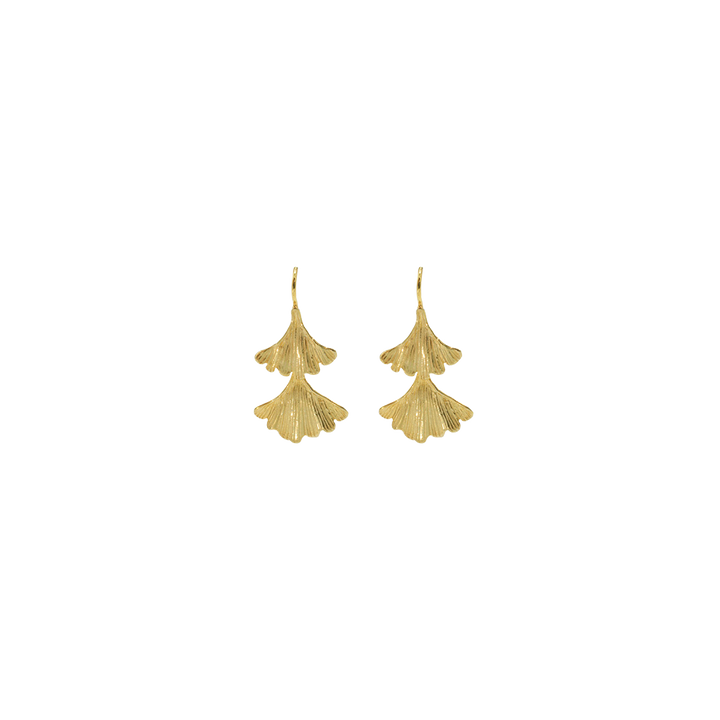 Brincos Boho Ginkgo Biloba Duas Partes
