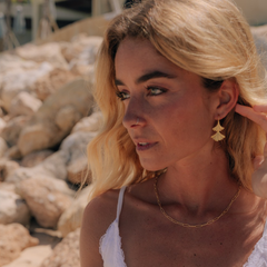 Brincos Boho Ginkgo Biloba Duas Partes