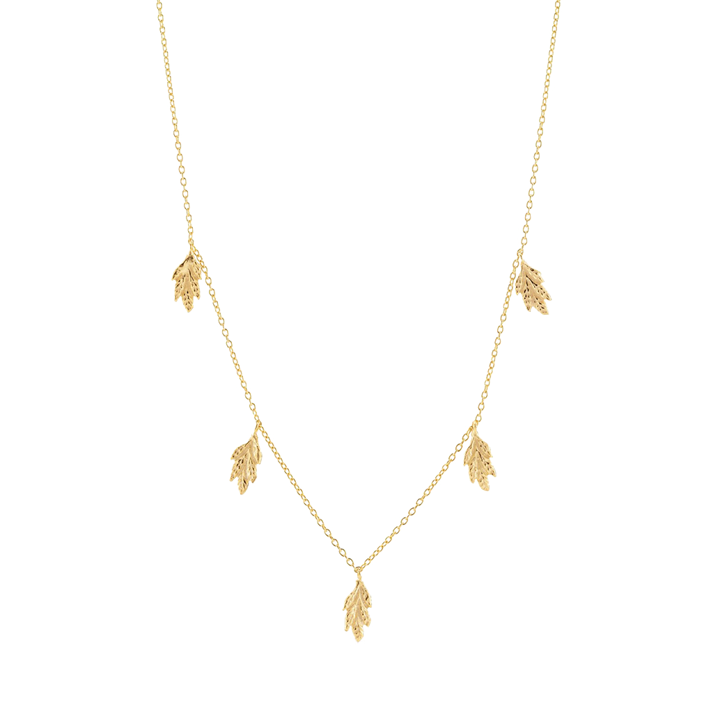 Colar Boho 5 Folhas Dourado