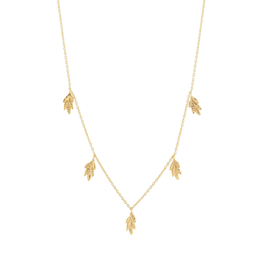 Colar Boho 5 Folhas Dourado