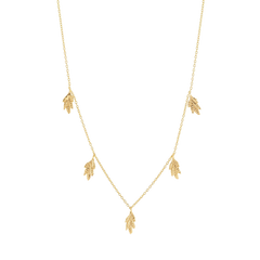 Colar Boho 5 Folhas Dourado