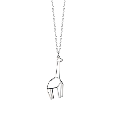 Colar Origami Girafa Prateado