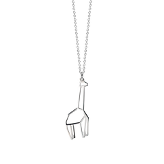 Colar Origami Girafa Prateado