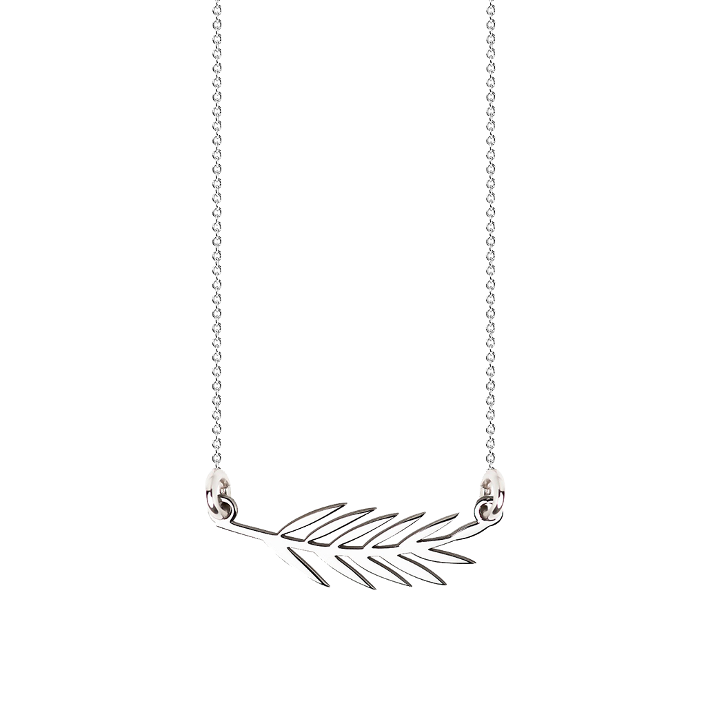 Colar Boho Folha Prateado