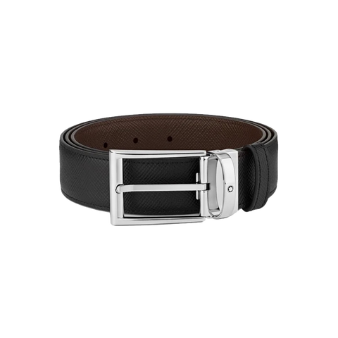 Cinto Reversível Black/Brown 35mm enrolado preto no exterior e castanho no interior