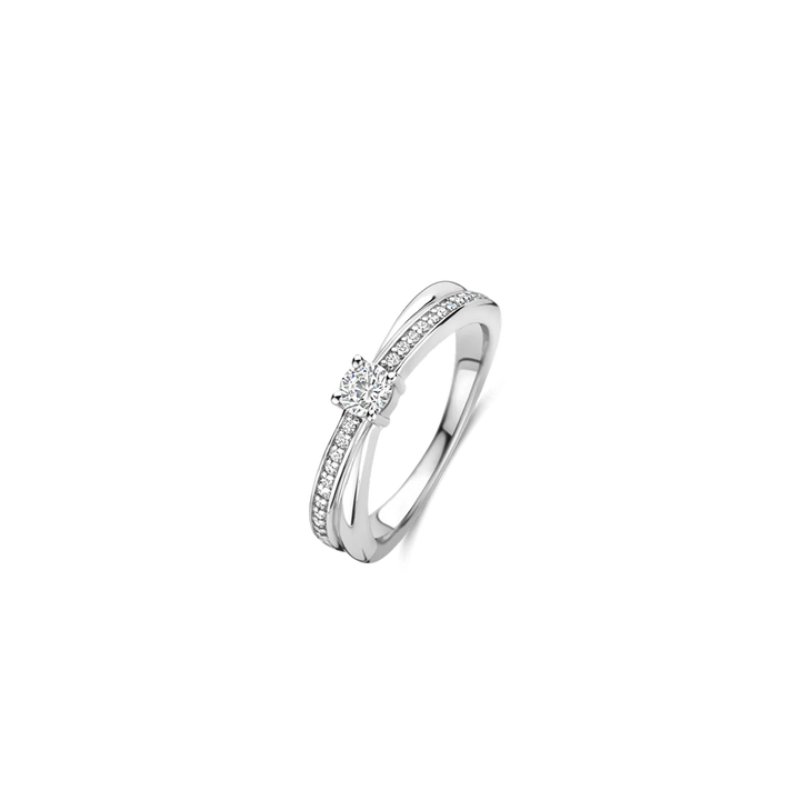 Anel Zirconia Crossover with Stone