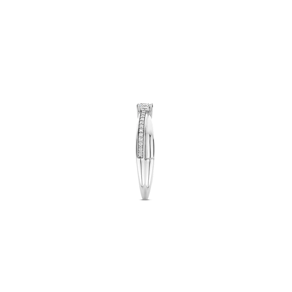 Anel Zirconia Crossover with Stone