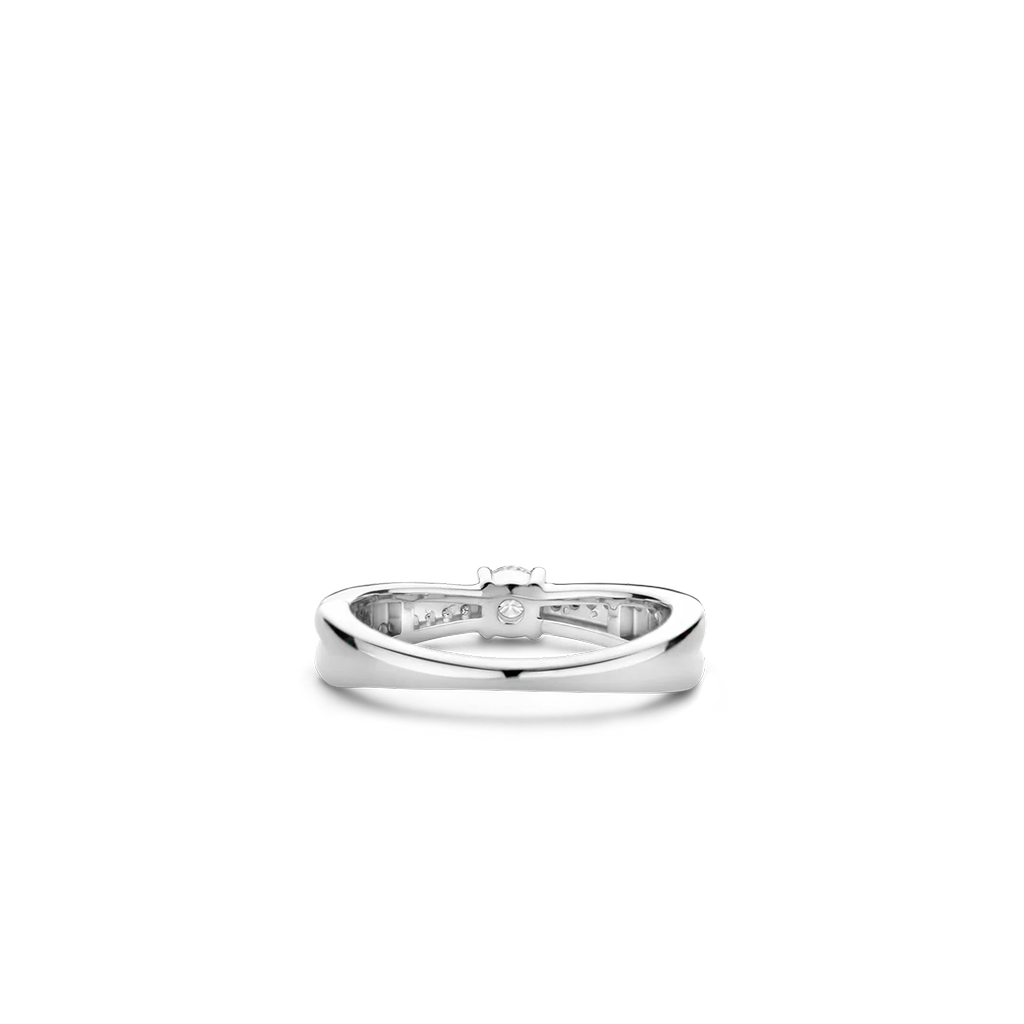Anel Zirconia Crossover with Stone