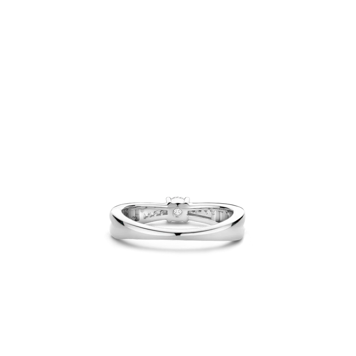 Anel Zirconia Crossover with Stone