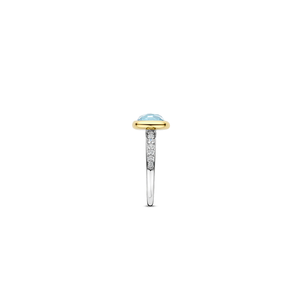 Anel Blue Zirconia Cushion
