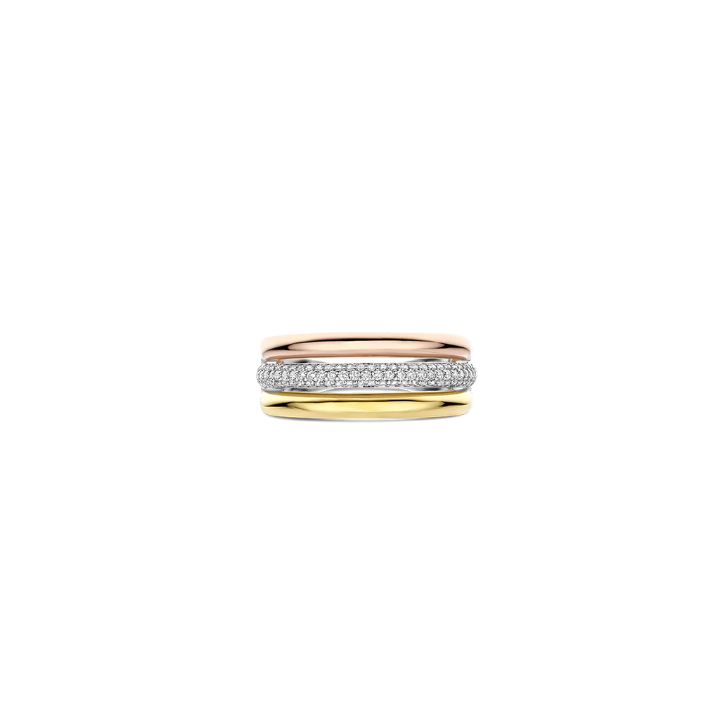 Anel Tricolor Zirconia