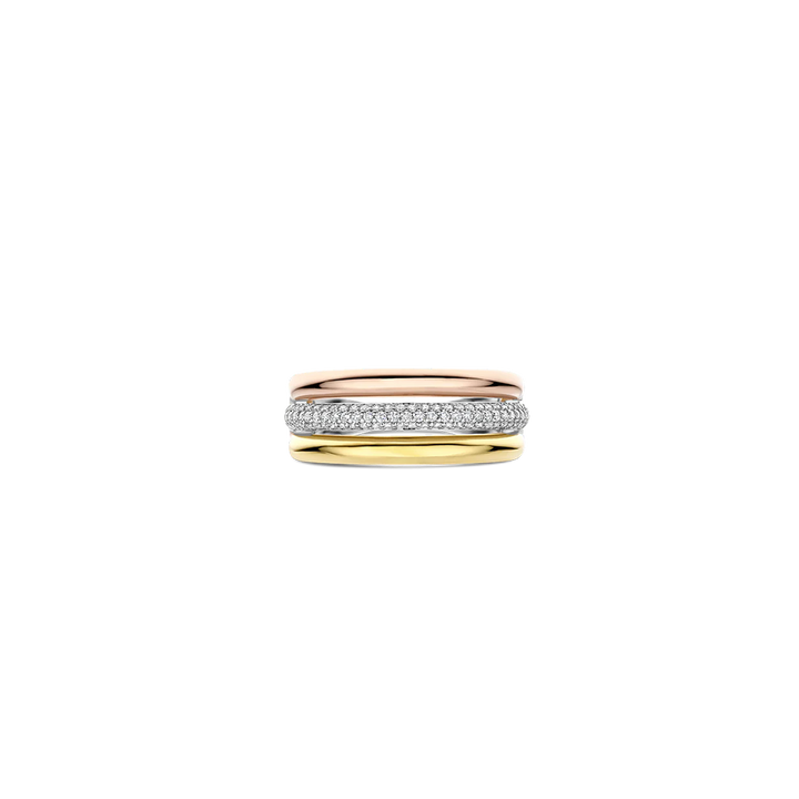 Anel Tricolor Zirconia