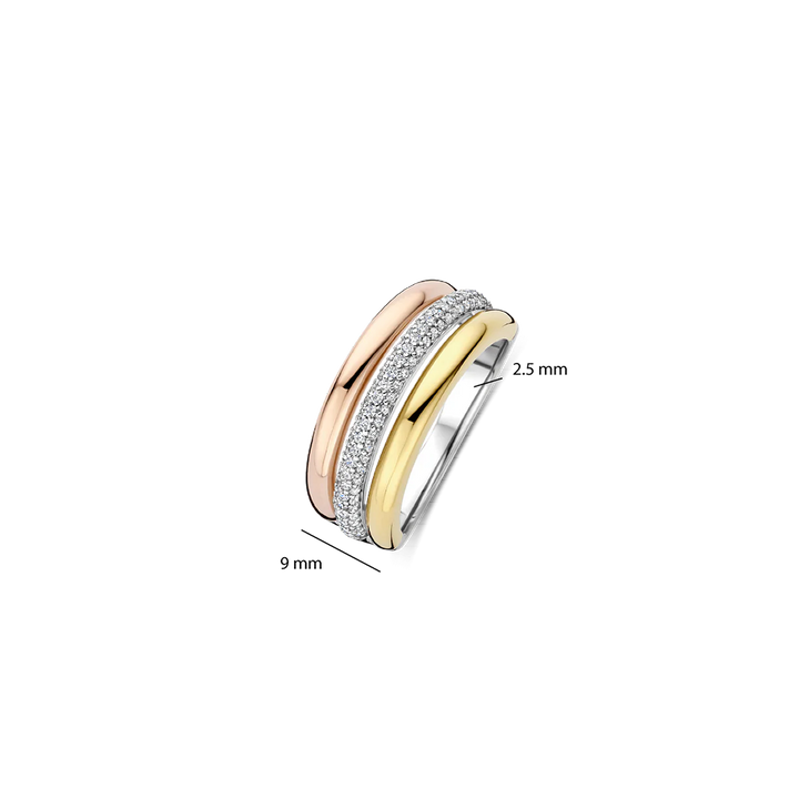 Anel Tricolor Zirconia