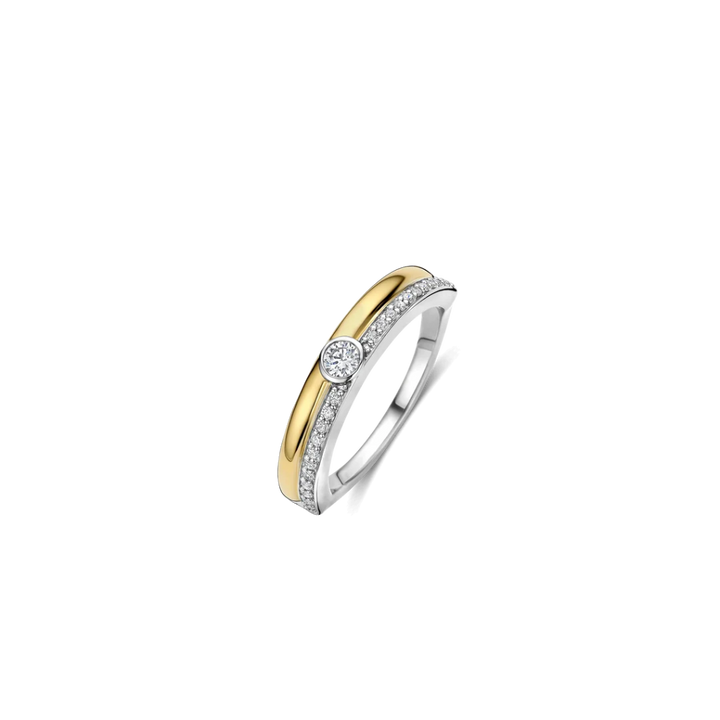 Anel Classic Contrast Tennis Gold