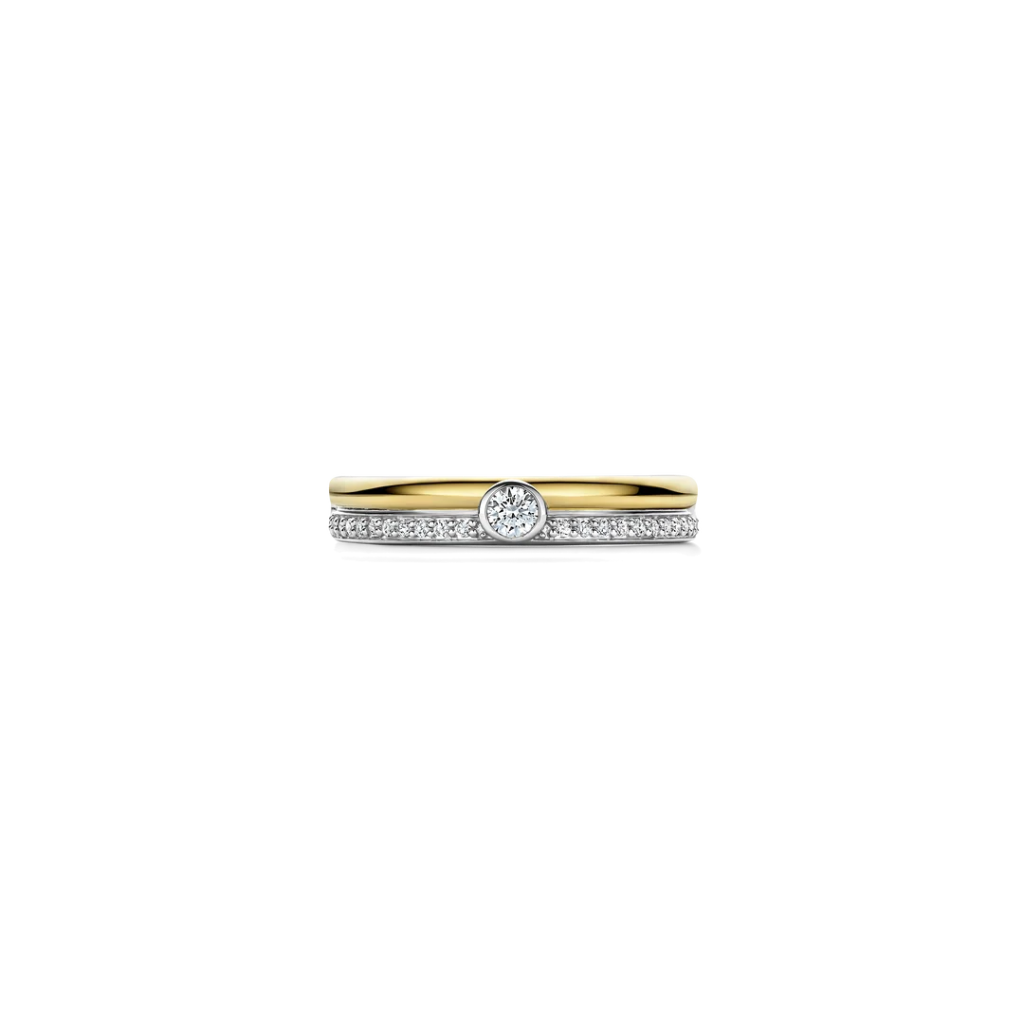 Anel Classic Contrast Tennis Gold