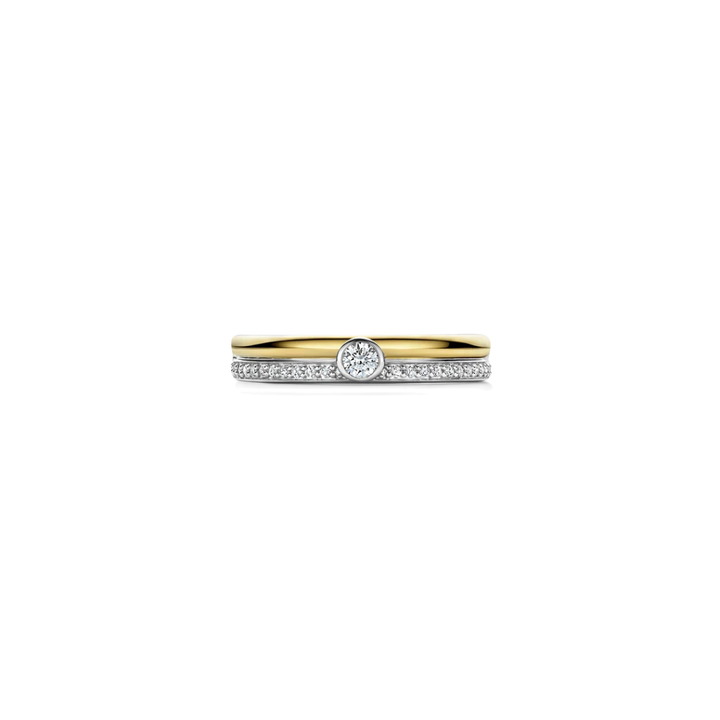 Anel Classic Contrast Tennis Gold