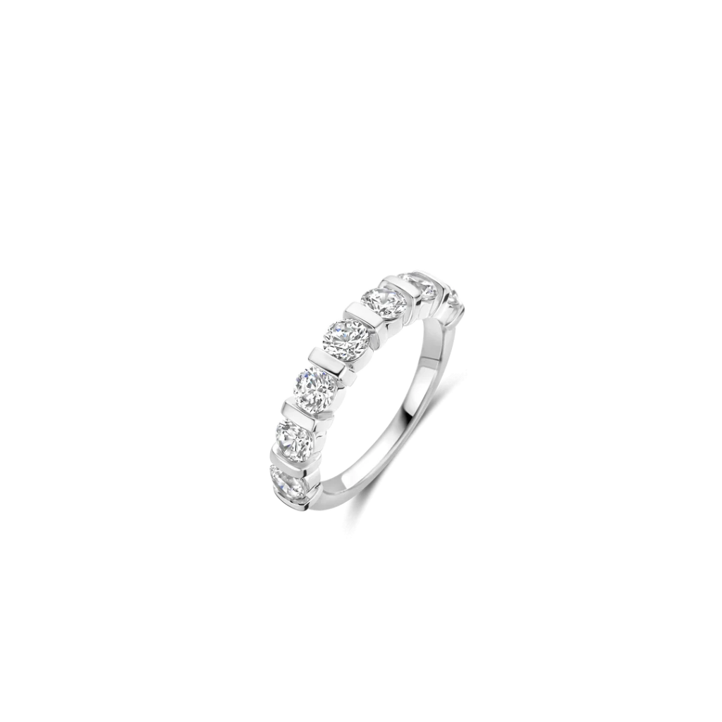 Anel Contrast Tennis Silver