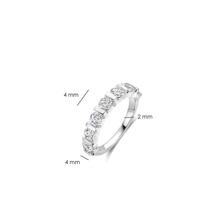 Anel Contrast Tennis Silver