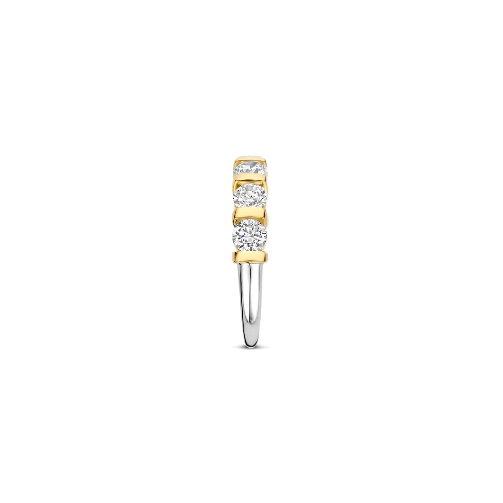 Anel Contrast Tennis Gold