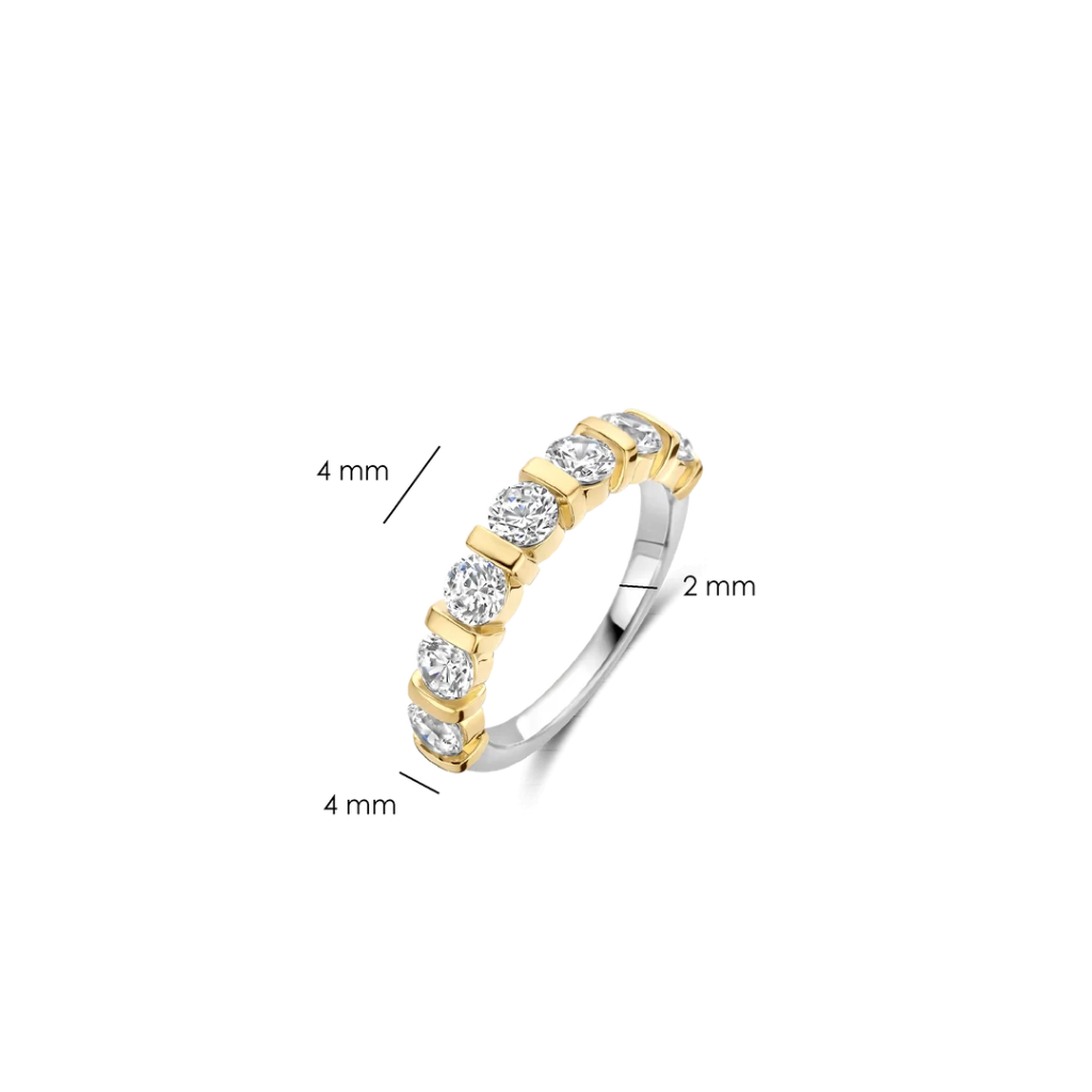 Anel Contrast Tennis Gold