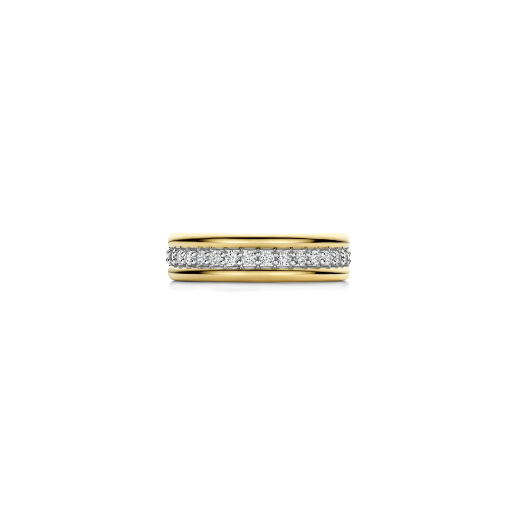 Anel Triple Zirconia Vermeil Gold