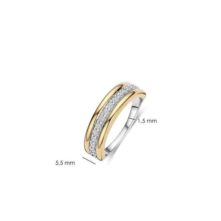 Anel Triple Zirconia Vermeil Gold