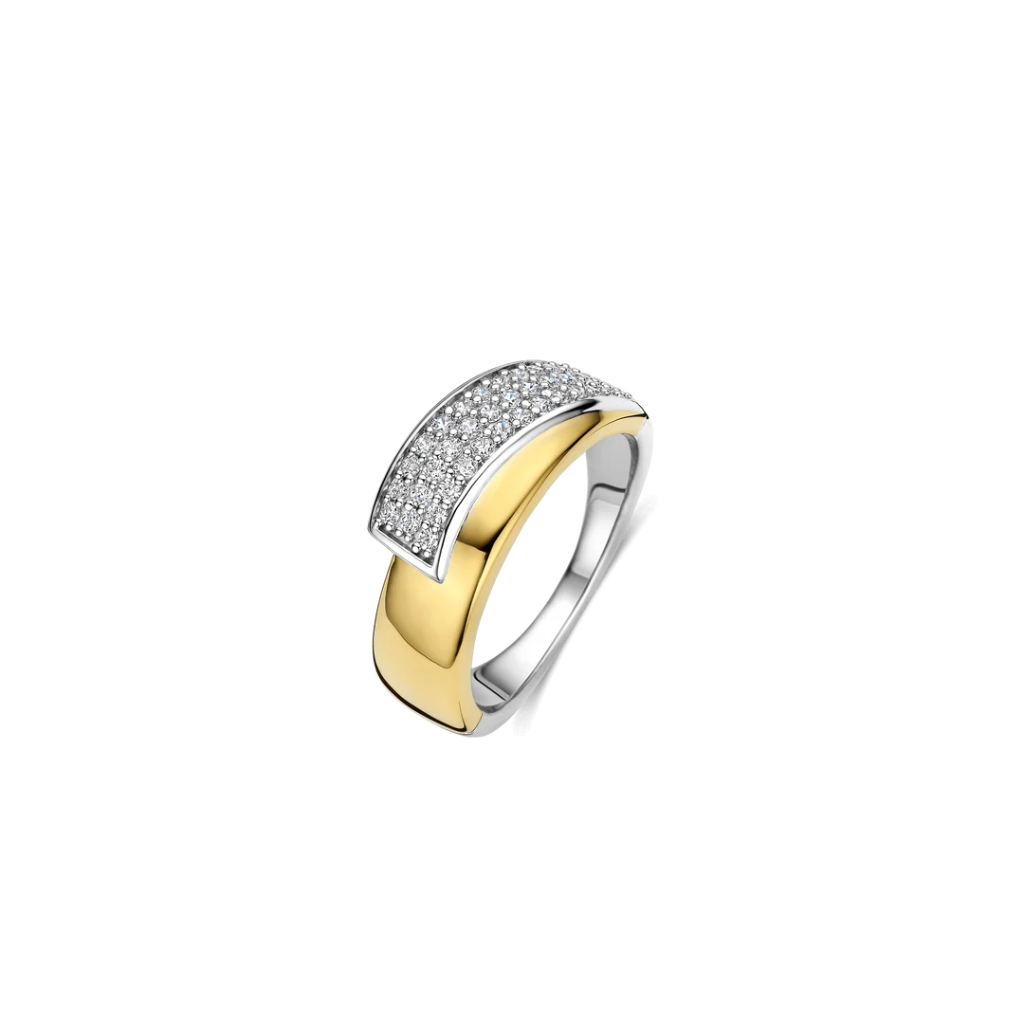 Anel Contrast Twisted Zirconia