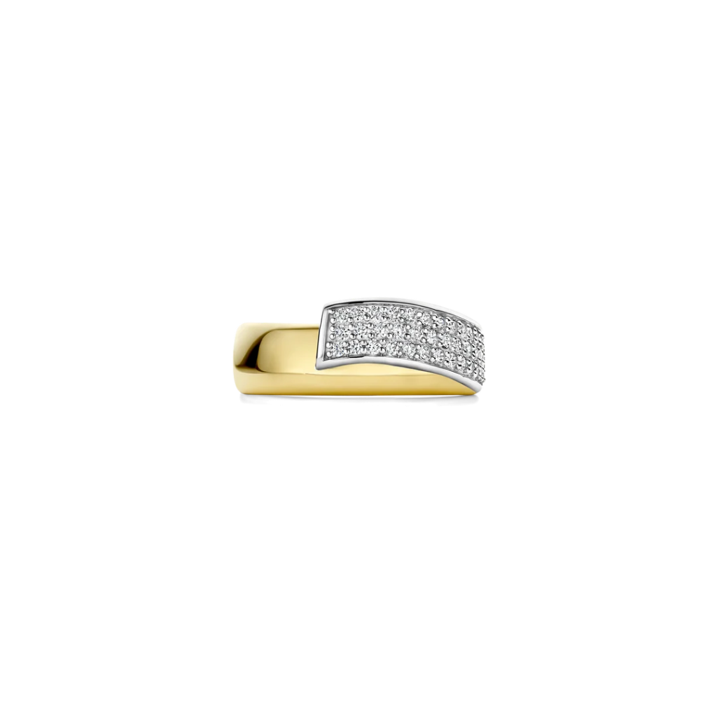 Anel Contrast Twisted Zirconia