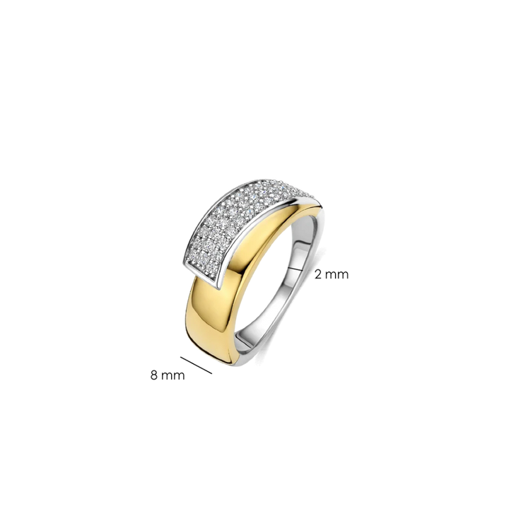 Anel Contrast Twisted Zirconia