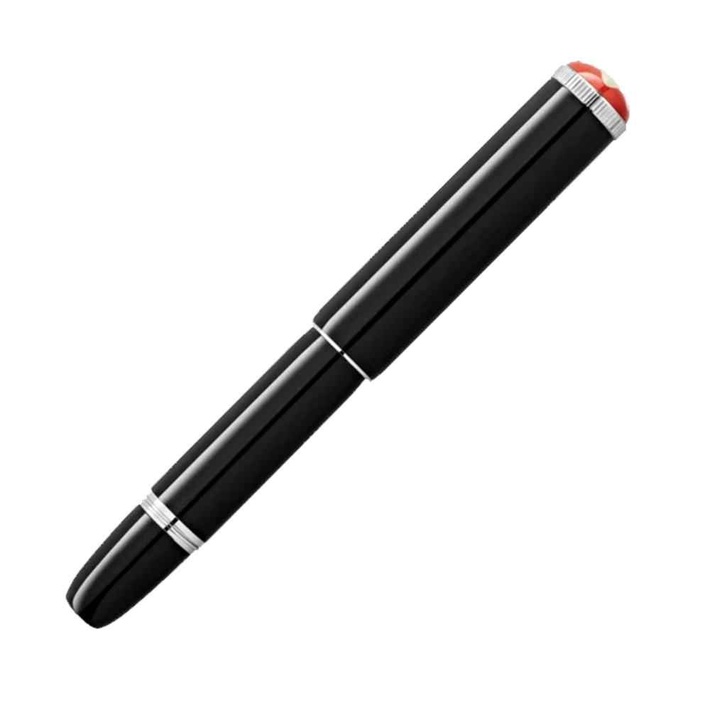 Caneta Heritage Rouge et Noir "Baby" Special Edition Rollerball preta e prateada fechada