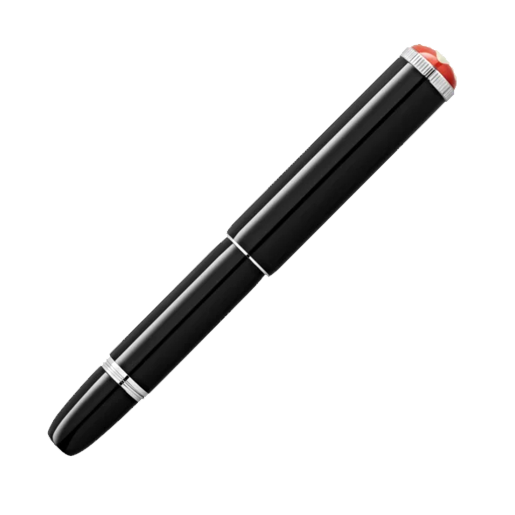 Caneta Heritage Rouge et Noir "Baby" Special Edition Rollerball preta e prateada fechada