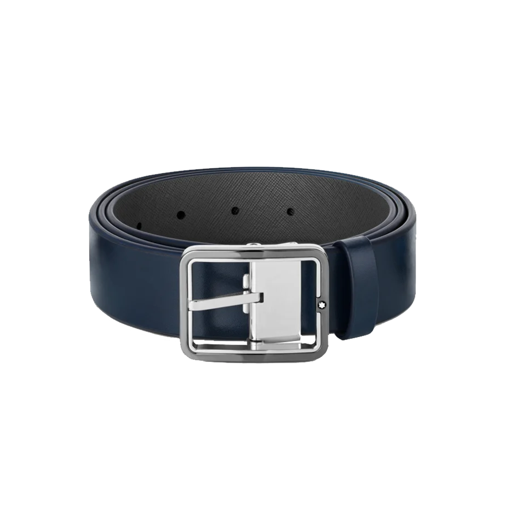 Cinto Reversível Azul e Cinzento de 35mm
