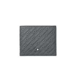 Porta-Cartões M_Gram 4810 cinzento com 8 lugares para cartões e textura padrão com a letra M da Montblanc