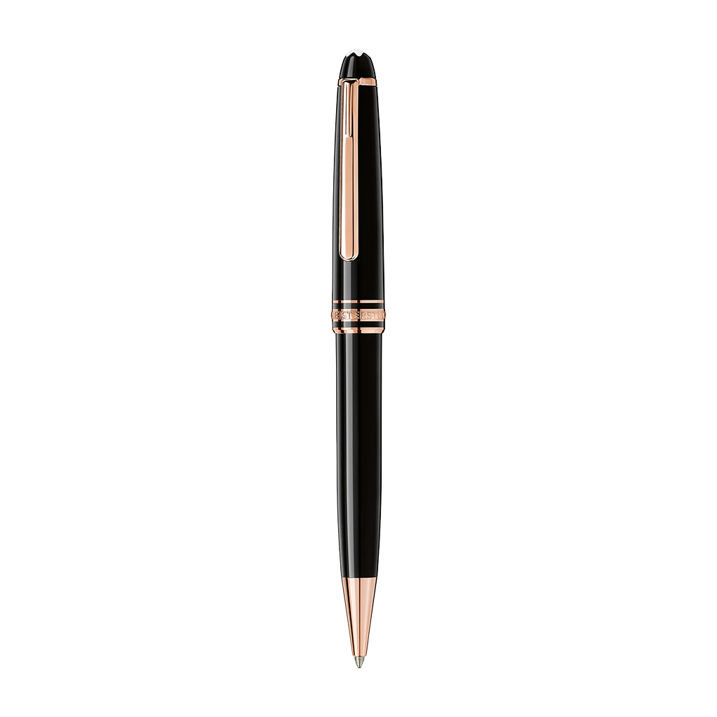 Caneta Meisterstück Rose Gold-Coated Ballpoint preta e dourada