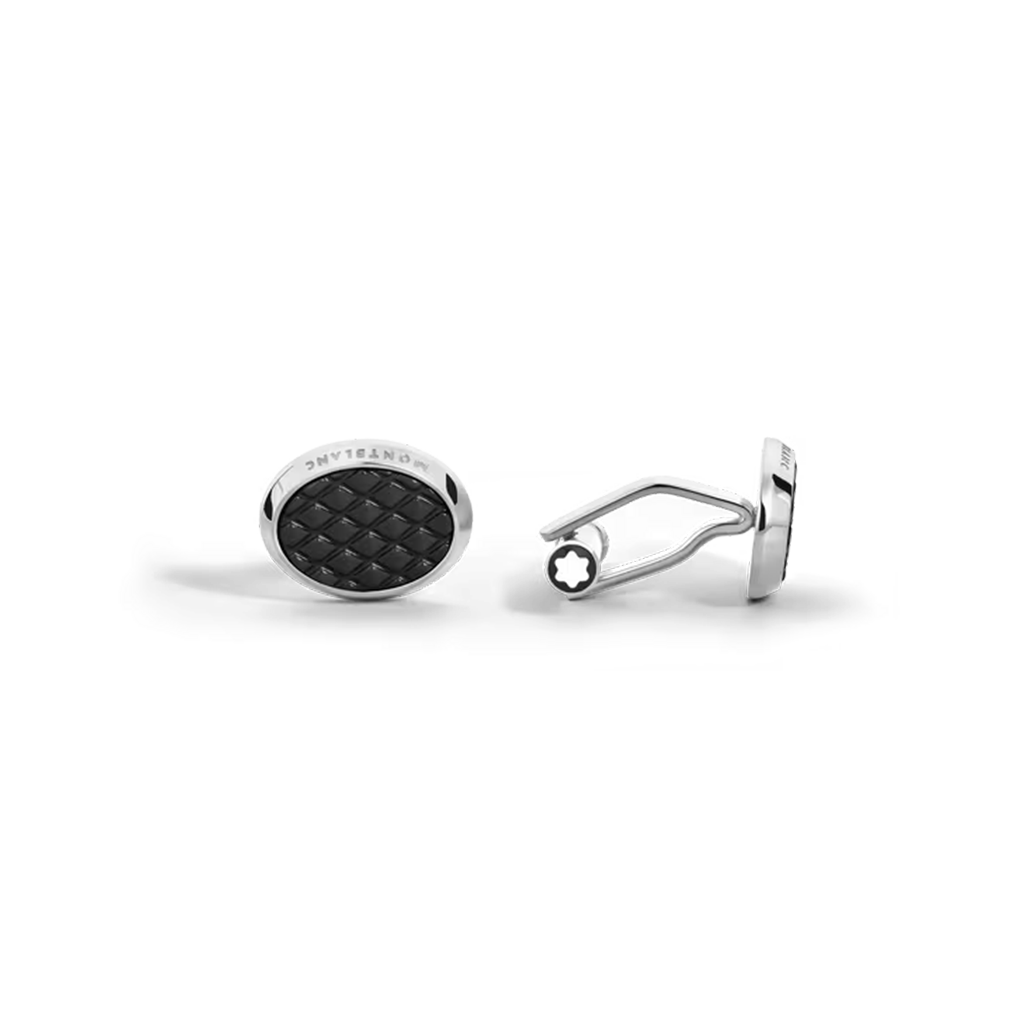 Botões de Punho Oval Geometric Lacquer Inlay