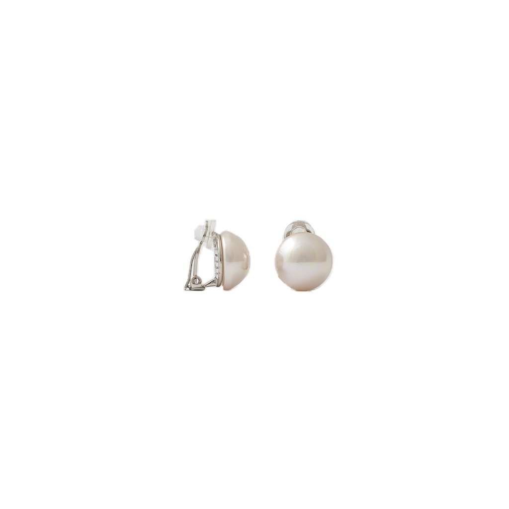 Brincos Majorica Lyra Mabé prateados com pérolas murano de 14mm