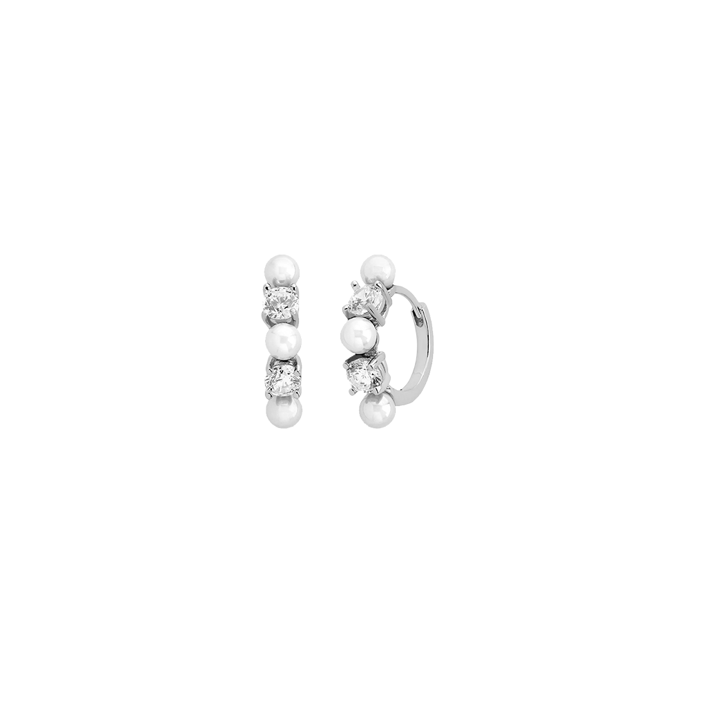Brincos Pearls Silver 4mm