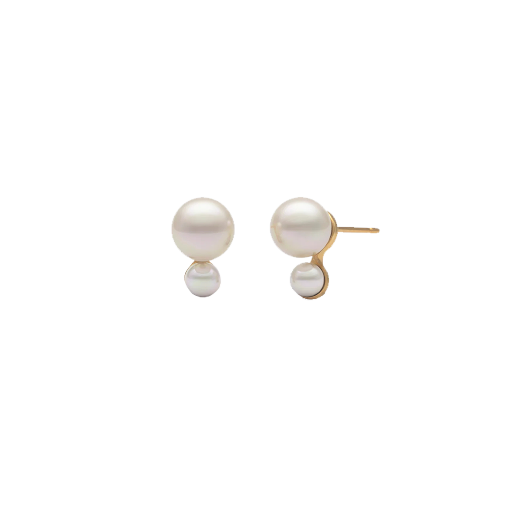 Brincos White Pearls Duet