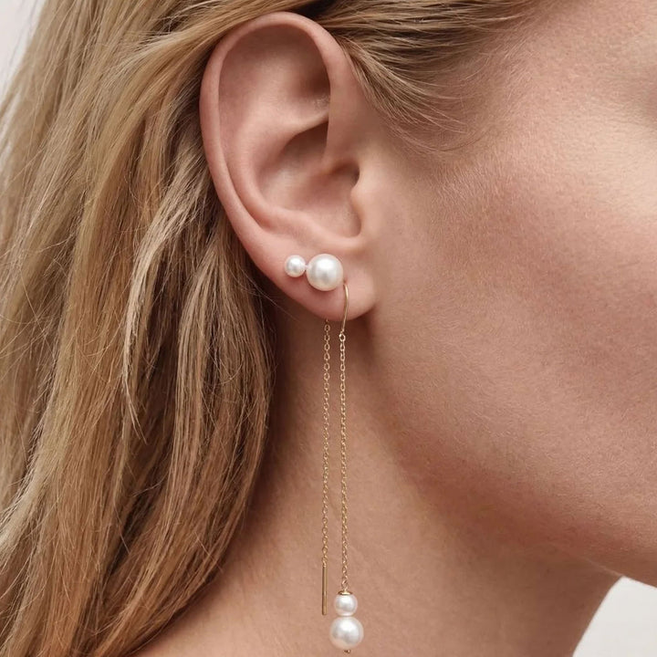 Brincos White Pearls Duet