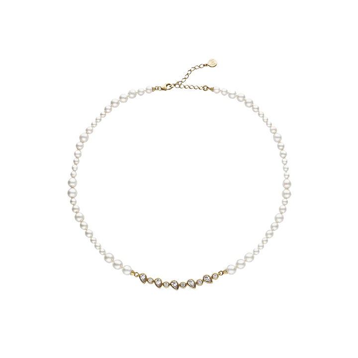 Colar Choker Zirconia & Pearls Nova