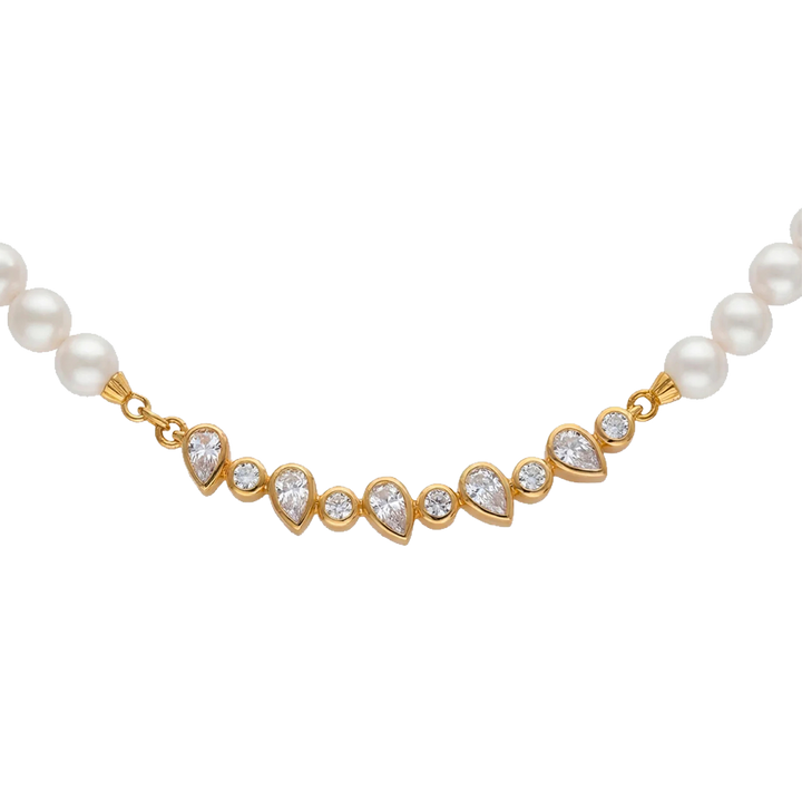Colar Choker Zirconia & Pearls Nova
