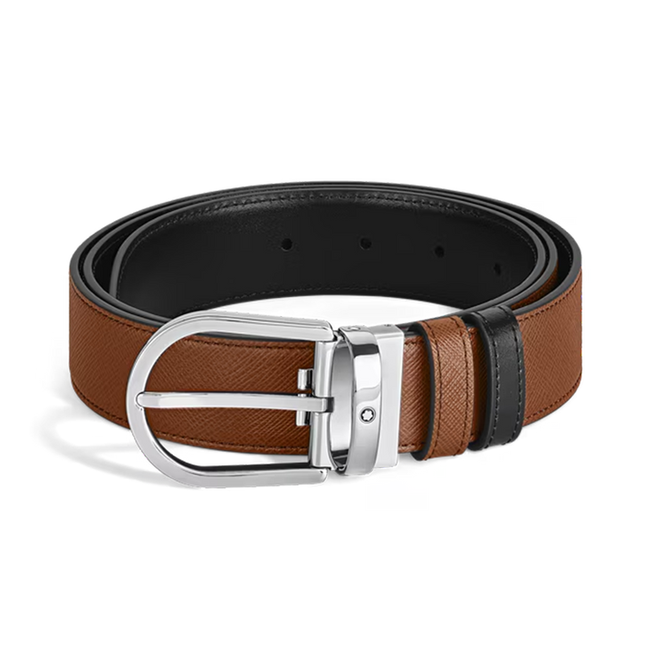 Cinto Reversível Horseshoe Brown/Black 35mm