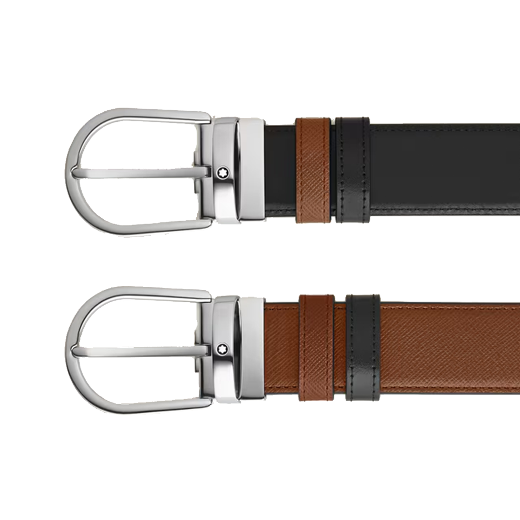 Cinto Reversível Horseshoe Brown/Black 35mm