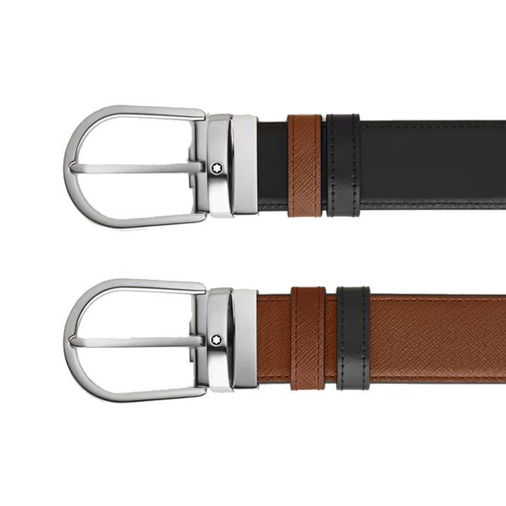 Cinto Reversível Horseshoe Brown/Black 35mm