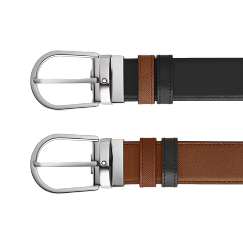 Cinto Reversível Horseshoe Brown/Black 35mm