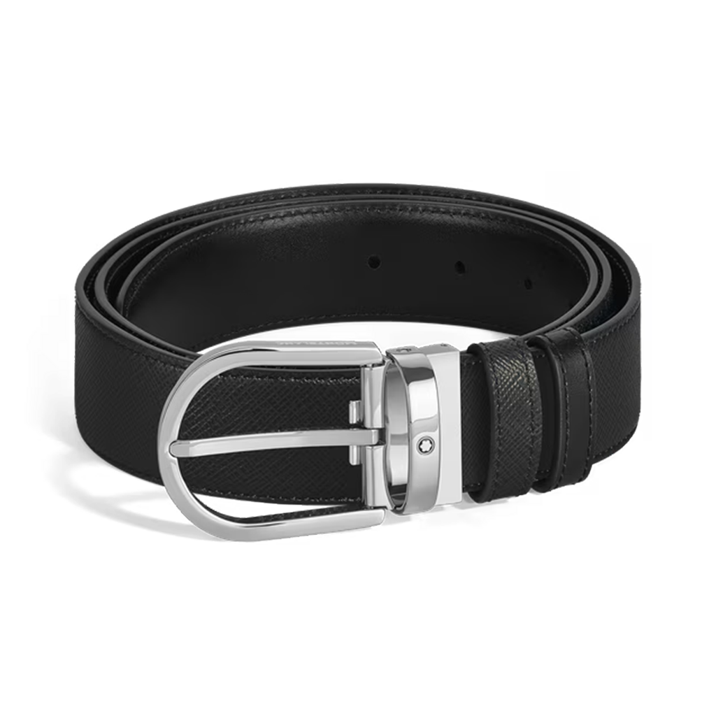 Cinto Reversível Horseshoe Black/Black 35mm