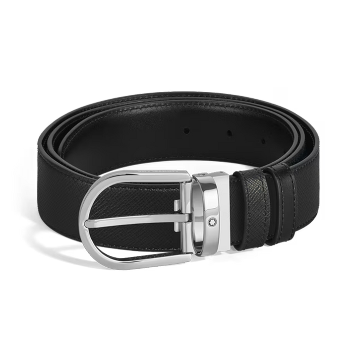 Cinto Reversível Horseshoe Black/Black 35mm